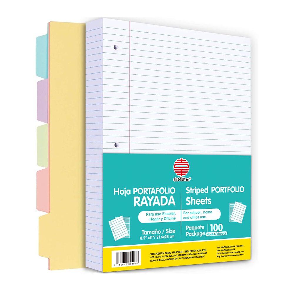 Striped Portfolio Sheets